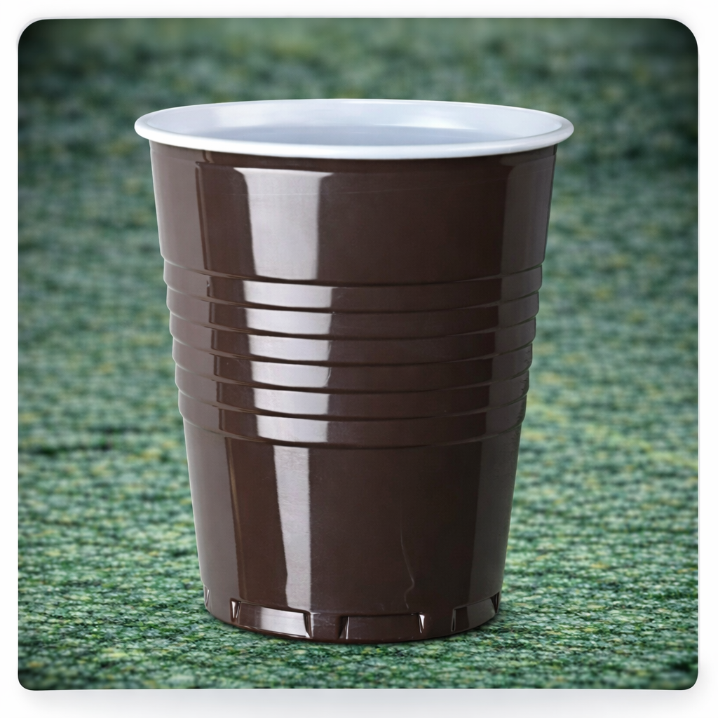 PLASTIKBECHER 165 ml (Caffé Lungo) Design: Braun - Weiss
