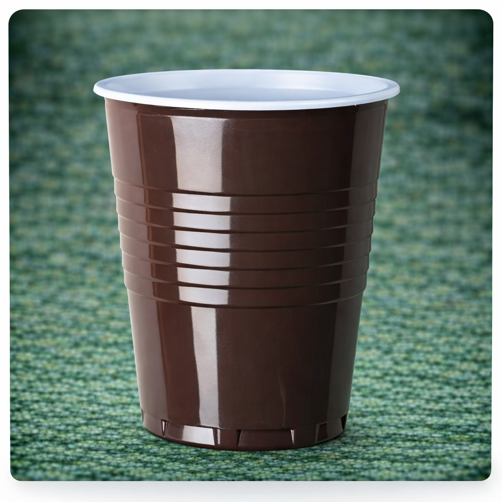PLASTIKBECHER 88 ml (Espresso) Design: Braun - Weiss