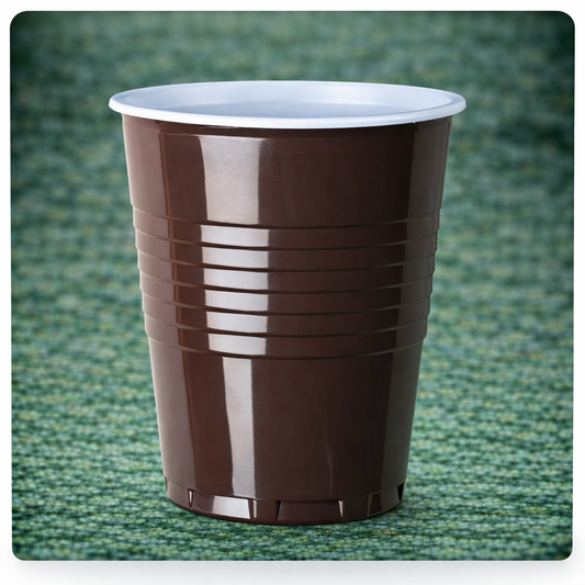 PLASTIKBECHER 88 ml (Espresso) Design: Braun - Weiss